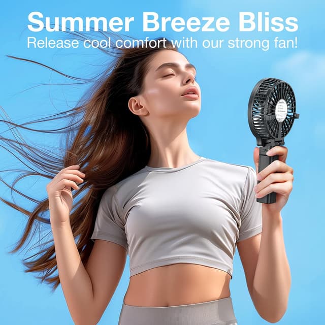 Detalle 2 de VersionTech Hand Held Fan 3-speed portable fan