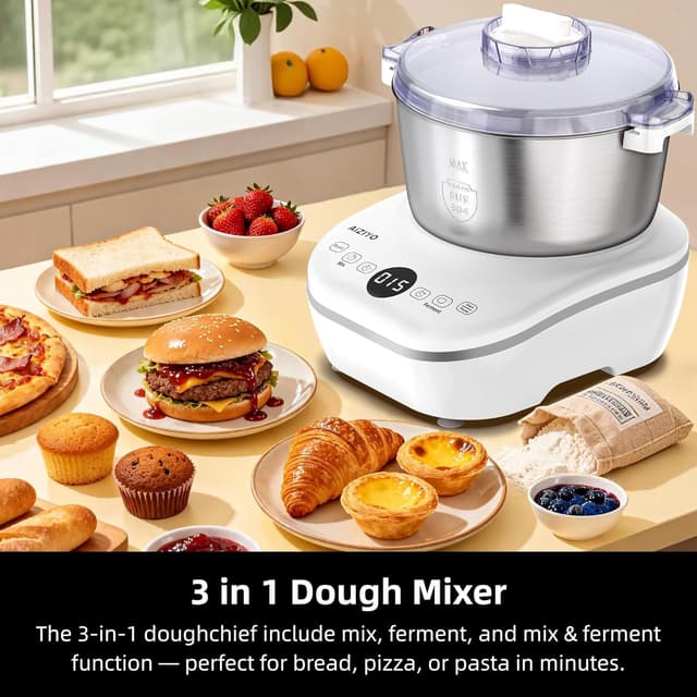 Detalle 2 de AIZIYO DoughChief Dough Maker (7.4QT) with Ferment Function for Pizza & Bread