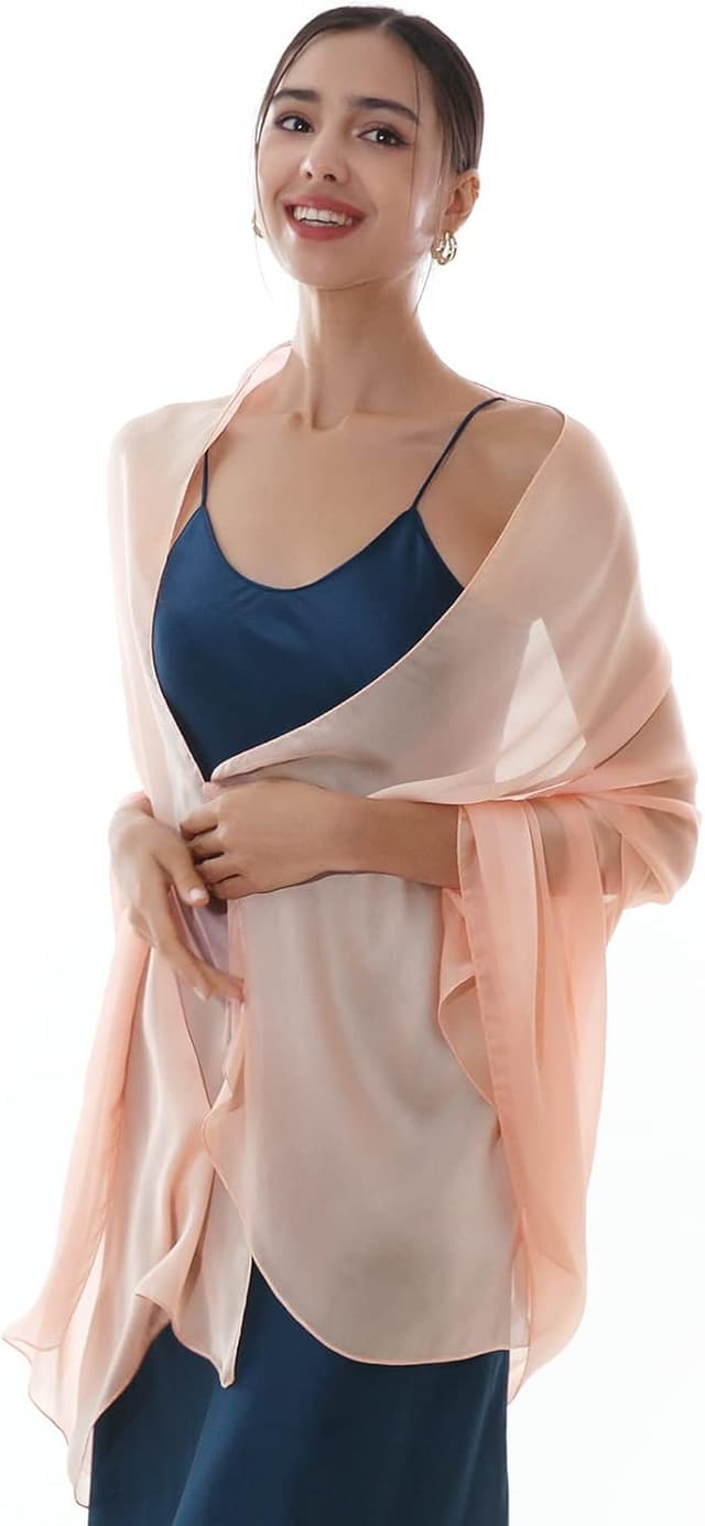 Detalle de RIIQIICHY foulard sci(ar)pa seta da donna in poliestere: stola/pashmina elegante per cerimonie