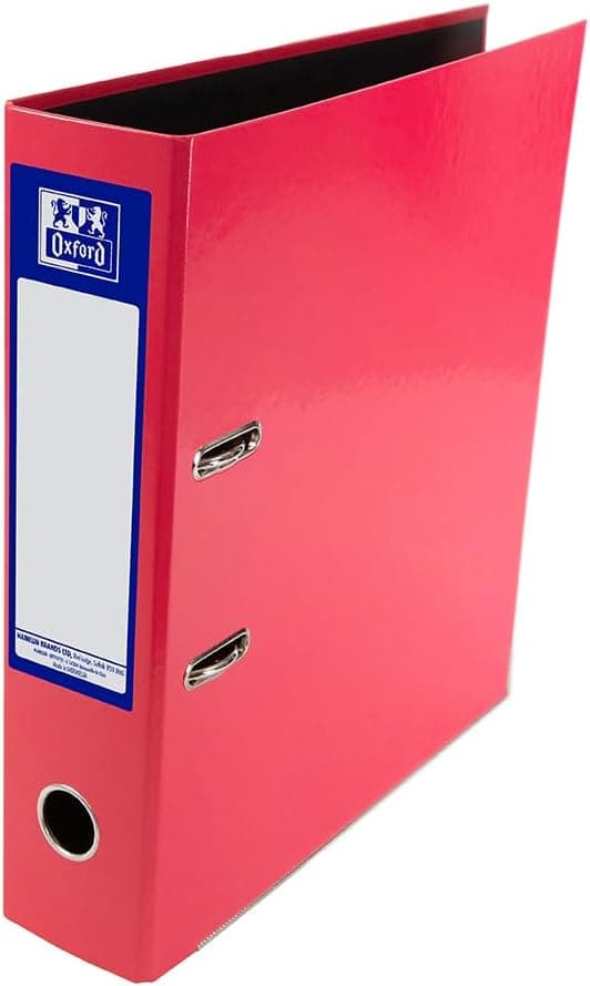 Detalle de Oxford Premium A4 Lever Arch File (Pink) Heavy Duty – 70mm spine, single folder