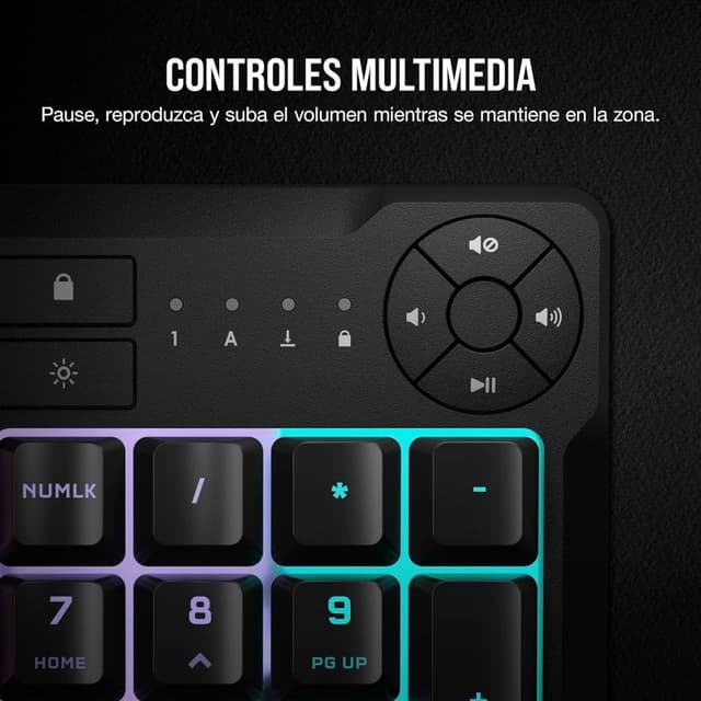 Detalle 2 de Corsair K55 CORE RGB Teclado gaming 10 zonas