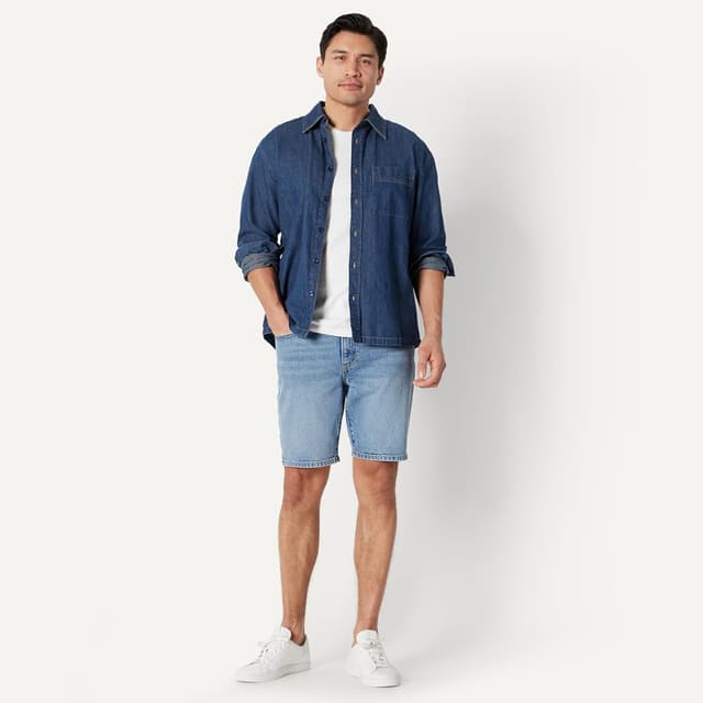 Detalle de Amazon Essentials Men’s Heavyweight Stretch Straight-Fit Jean Shorts (9-inch inseam)