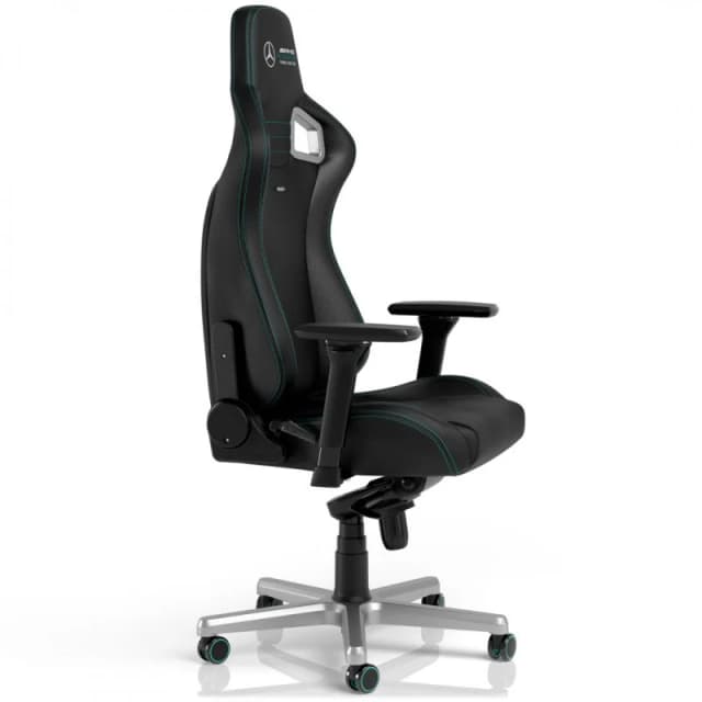 Detalle 2 de Noblechairs Epic Cuero PU Mercedes-AMG Petronas F1 Team Silla Gaming Negra (Edición 2021)