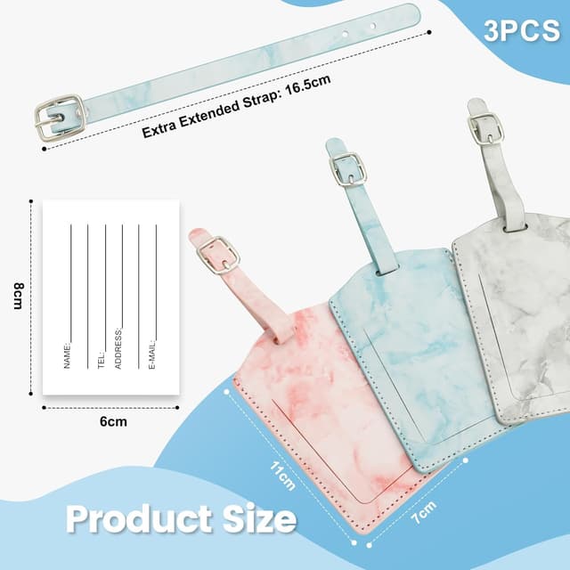 Thumbnail 3 de AiQInu Etichette per Valigie 3 pezzi 7x11,6 cm