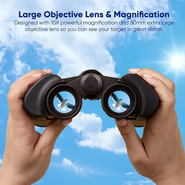 Detalle 2 de Praktica Falcon 10x50mm Porro Prism Field Black Binoculars – fully coated lenses, 10x magnification