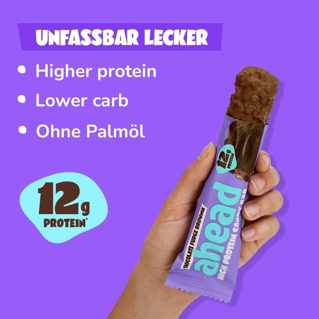 Thumbnail 5 de ahead Protein Riegel Fudge Brownie 14x45g 🍫
