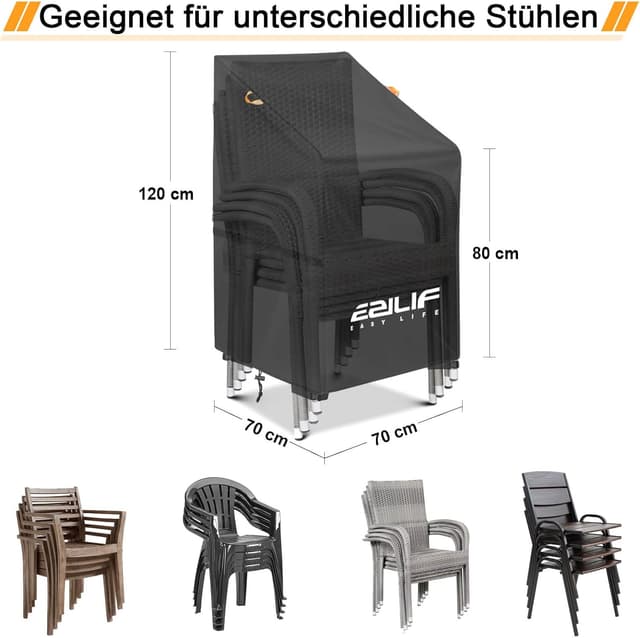 Detalle de Ezilif Gartenstuhl Abdeckung 420D 70x70x80