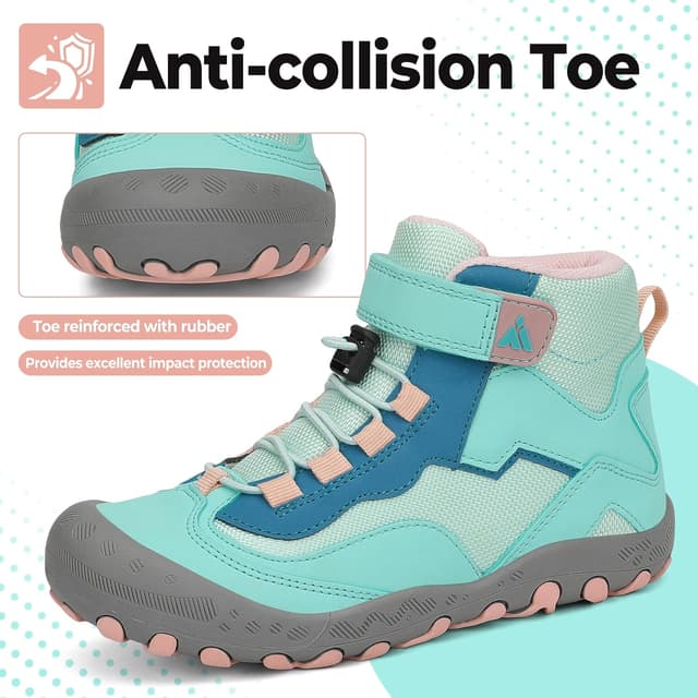 Detalle 2 de Mishansha Kinder Wanderschuhe atmungsaktiv (Gr. 24–38) – Trekkingschuhe für Mädchen & Jungen