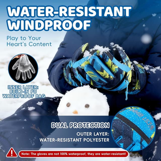 Thumbnail 3 de West Biking Skihandschuhe Kinder 3M Thinsulate, wasserdicht