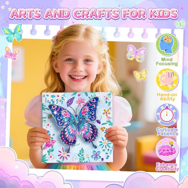 Thumbnail 2 de Diamond Painting 3D Butterfly Kit for Ages 8–10 🎨