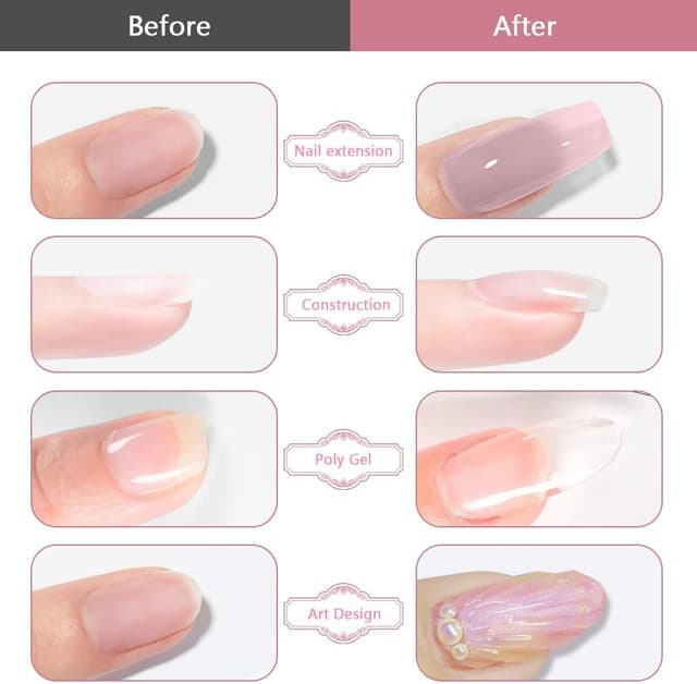 Detalle de LOPHE Construction Ongle UV – Vernis gel de construction solide pour renforcer et protéger les ongles (15 ml)