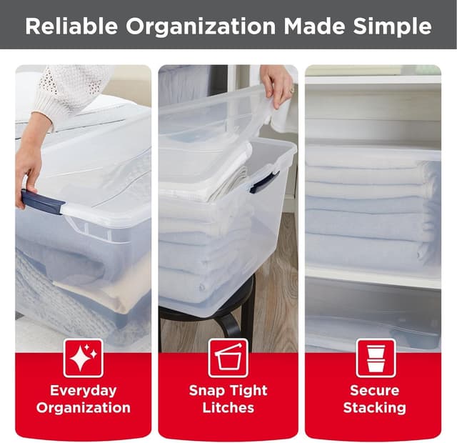 Detalle de Rubbermaid Cleverstore 71 Qt storage bins