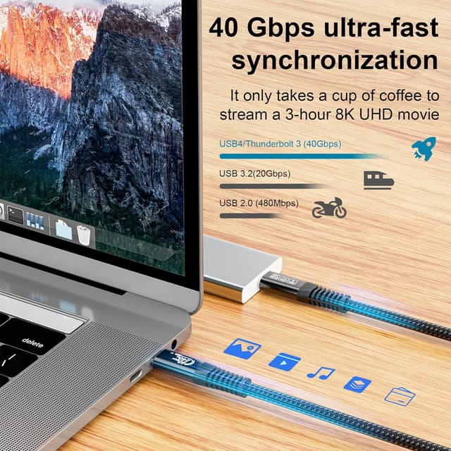Thumbnail 2 de CAKOBLE USB-C Kabel 40 Gbps Thunderbolt 4 1 m