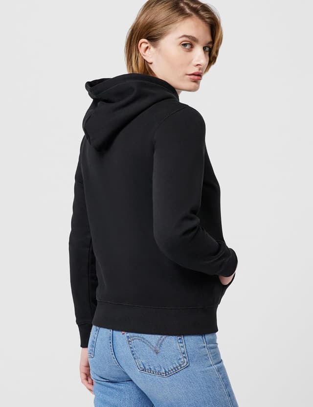 Detalle de Tommy Jeans Damen Hoodie Linear mit Kapuze – lässiger Pullover mit Tunnelzug