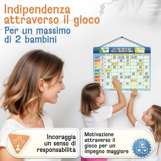 Detalle 2 de LIKARTO Tabella delle ricompense per bambini con 280 magneti e agenda dei compiti Montessori