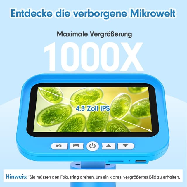 Detalle de FINIBO Digitales Mikroskop 1000X 4,3 Zoll