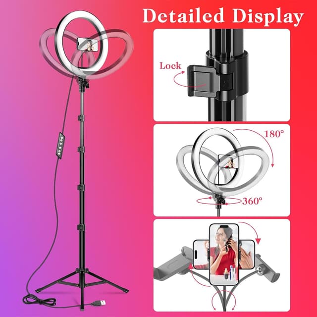 Thumbnail 2 de Ring Light with Tripod Stand 182 cm