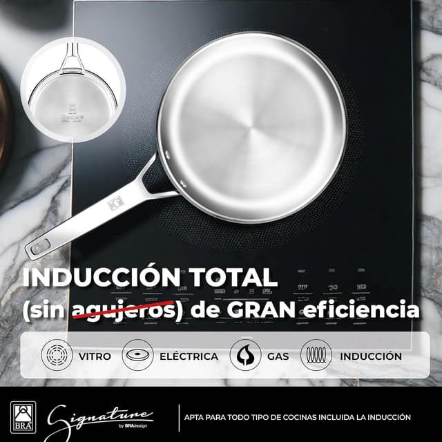 Thumbnail 2 de BRA Signature | Sartén honda 20 cm, Acero Inoxidable