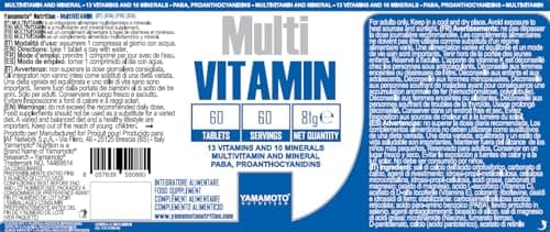 Detalle 2 de YAMAMOTO NUTRITION Multi VITAMIN 🍏 60 tabletas saludables