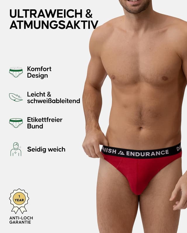 Detalle 2 de Danish Endurance Bambus Slips im 6er Pack