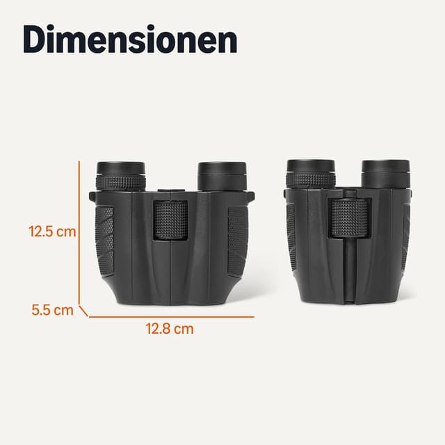 Detalle de Amazon Basics 7x25 Kompaktfernglas für Erwachsene (FMC, BAK-4, brillenträgerfreundlich) – schwarz, 1er-Pack