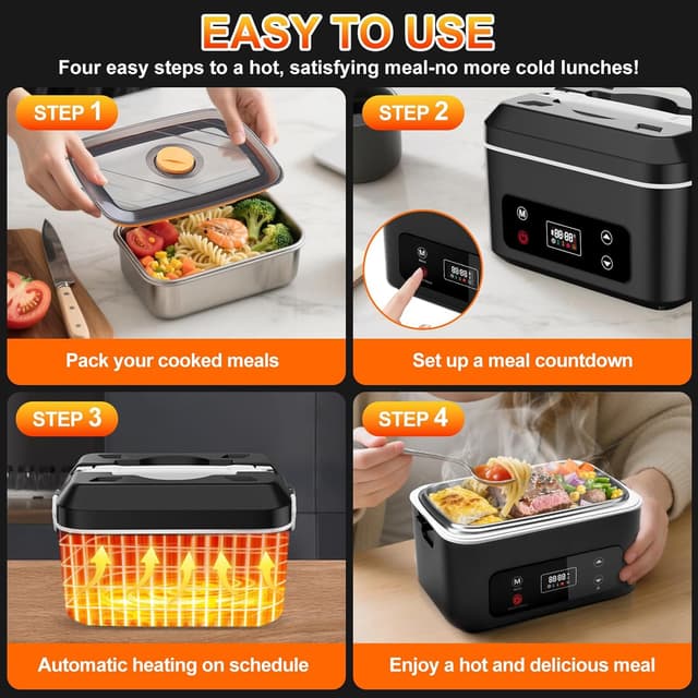 Detalle 1 de Cordless heated lunch box 24000mAh