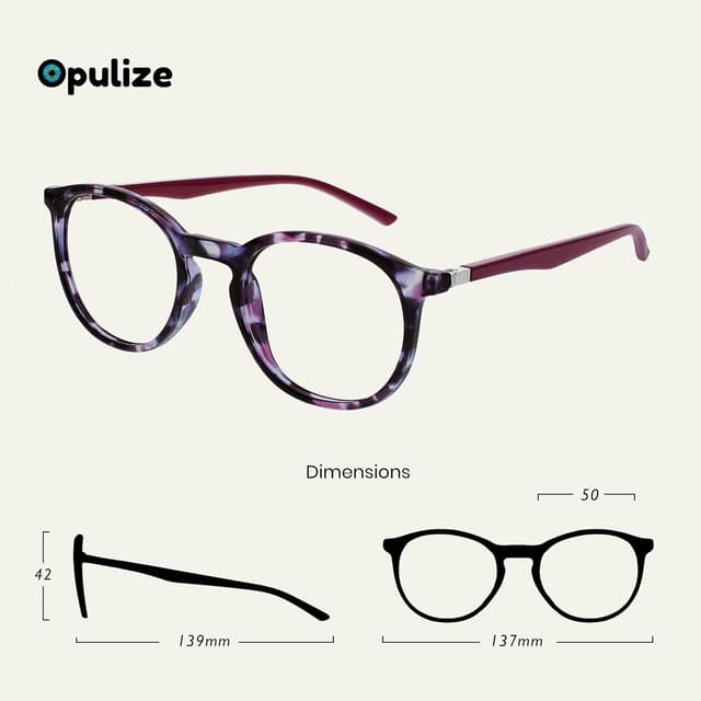 Detalle de OPULIZE MET Bluelight-Lesebrille (schmal, rund) mit Federscharniere – 3er- und 4er-Pack, inkl. Etui, Grad +3,50