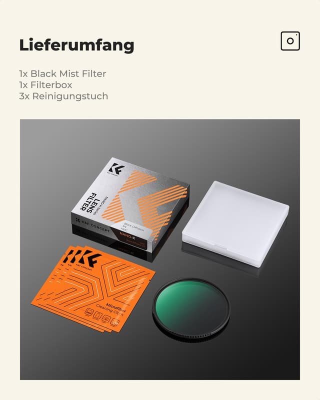 Thumbnail 6 de K&F CONCEPT Filter 62 mm Black Promist 1/4 (Nano-Klear) – Soft-Effekt für Portrait und Video