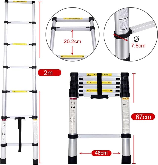 Thumbnail 1 de Escalera telescópica 5 metros aluminio