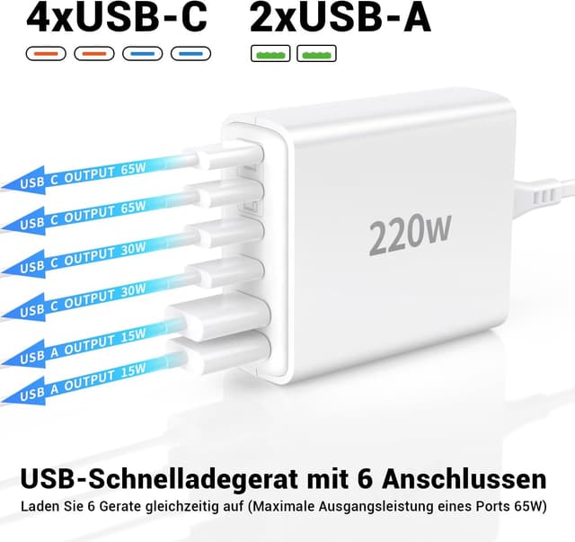 Detalle 2 de Ombrex USB-C 220 W Mehrfachladegerät