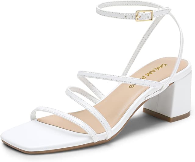 Detalle de DREAM PAIRS Women’s Block Heels 2 inch Strappy Square Toe Dressy Sandals