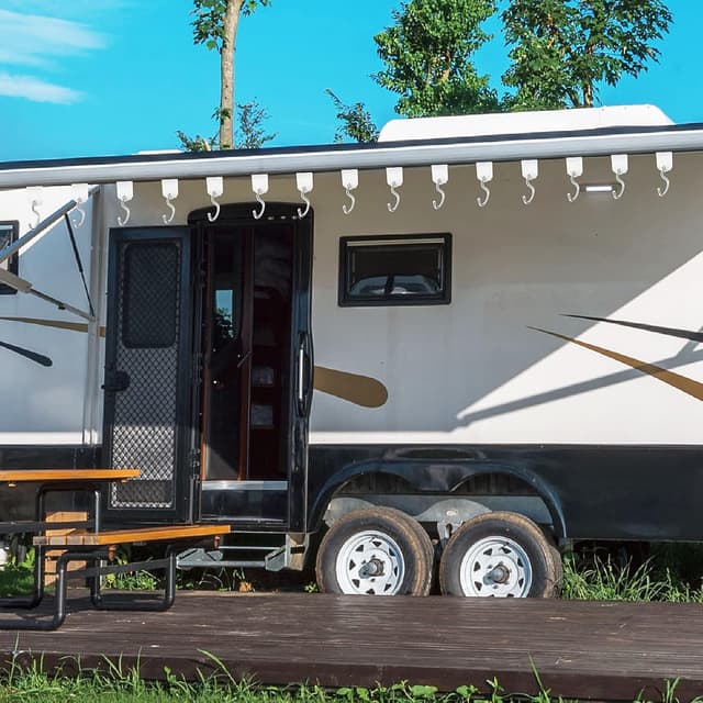 Detalle 2 de Homgaty Kederleiste Haken – 16er Set RV-Markisenhaken für Kederschiene (weiß/grau)