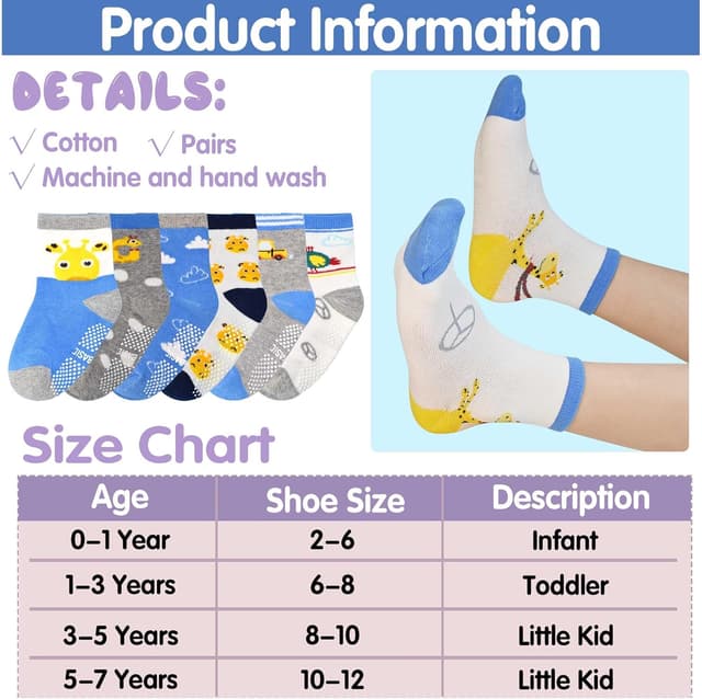 Thumbnail 4 de GRPSKCOS Antirutschsocken Kinder Stoppersocken