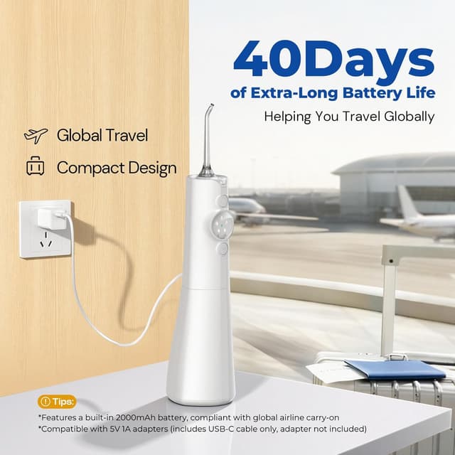 Detalle de Bezvoi Water Flosser 300 ml, cordless