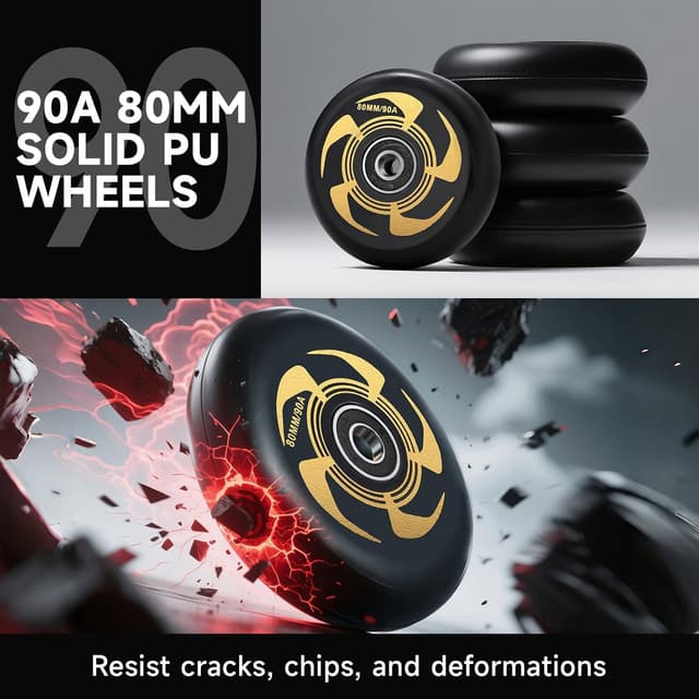 Detalle de FLYDAZZLE Men’s Inline Skates (Urban Freeride/Slalom) with Hard Boot, ABEC-9 Bearings, Ankle Support