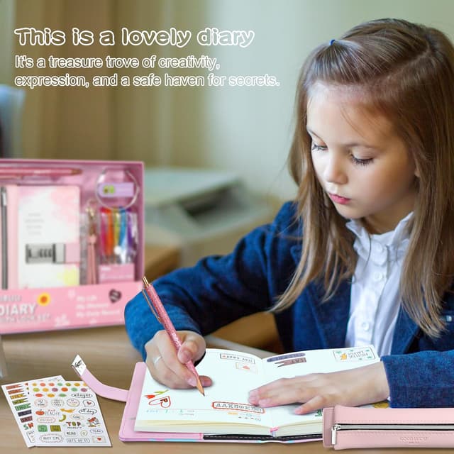 Thumbnail 5 de JIALILI Diary with Lock for Girls 8 12