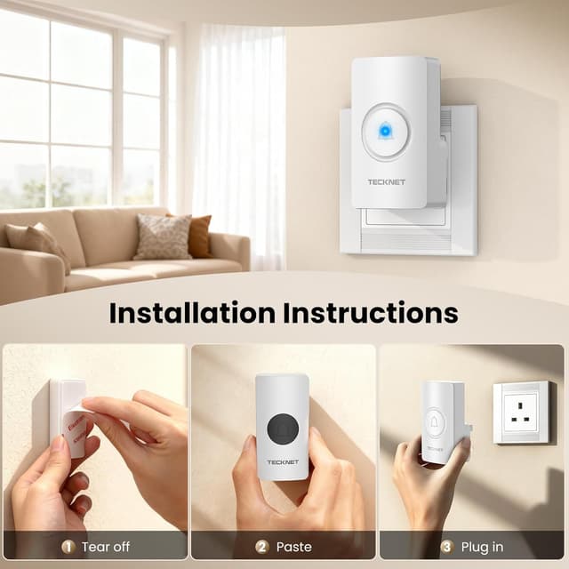 Thumbnail 6 de TECKNET Wireless Doorbell 2 Receivers