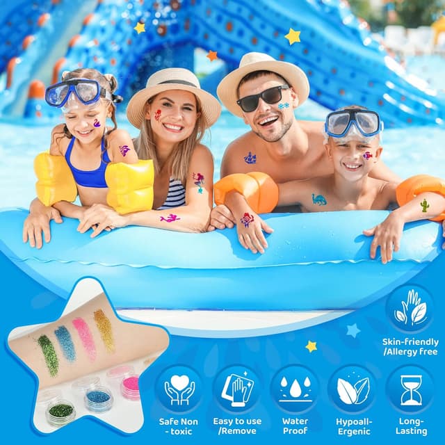 Thumbnail 2 de Bledras Glitzer Tattoo Set Kinder 30 Farben