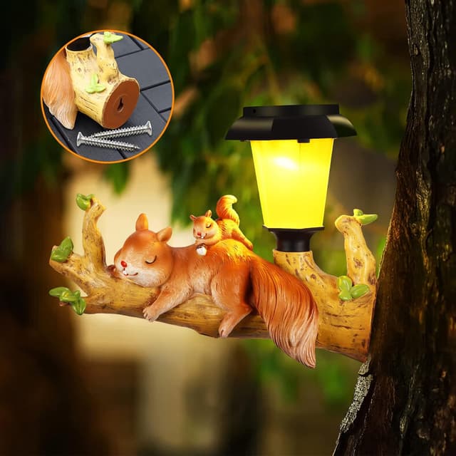 Thumbnail 2 de Eichhörnchen Gartenfigur mit Solarlicht