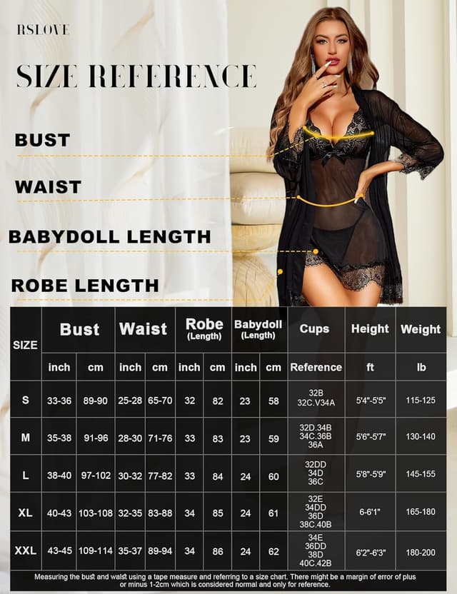 Thumbnail 4 de RSLOVE Sexy Lingerie Set 3-Piece Babydoll