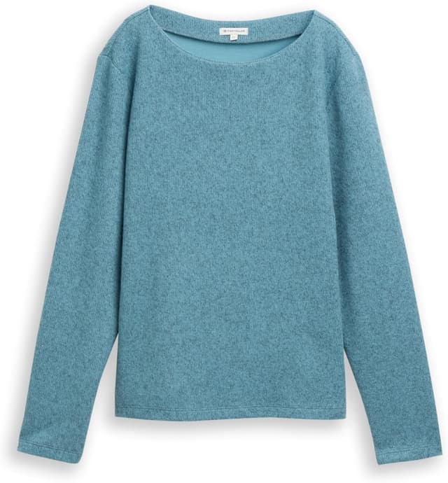 Detalle 2 de TOM TAILOR felpa plus size donna mélange con collo alto a maniche lunghe (confezione da 1)