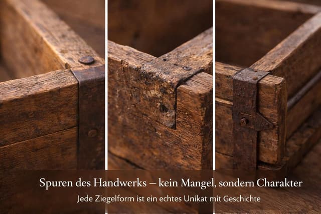 Detalle de MC-Trend 2er-Set Ziegelsteinform aus Holz mit Metallbeschlägen – rustikale Blumenkiste im Vintage-Look, jedes Stück ein Unikat