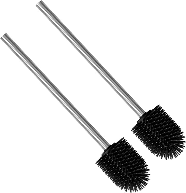 Detalle de Nirox lot de 2 brosses WC en silicone avec manches en acier inoxydable et têtes TPR (Ø 7,7 cm)
