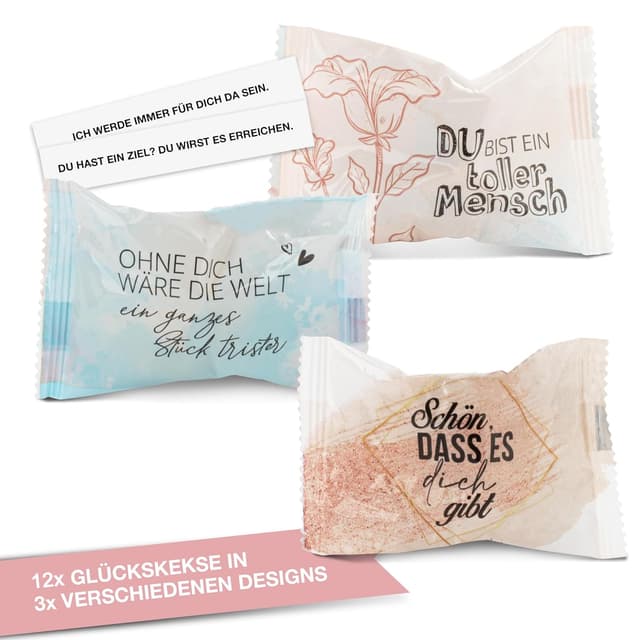 Detalle 2 de FOOD crew Glückskekse Komplimente 12x