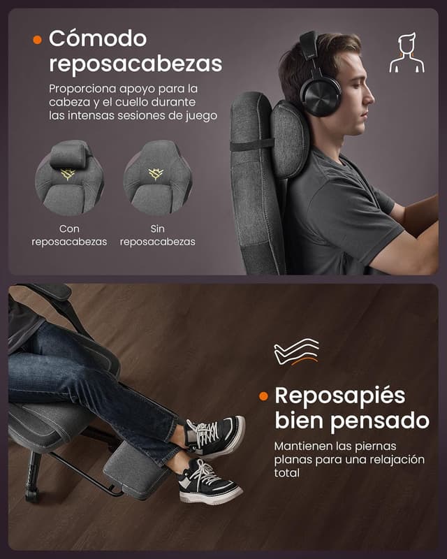 Thumbnail 4 de SONGMICS HOME Silla de Juegos racer