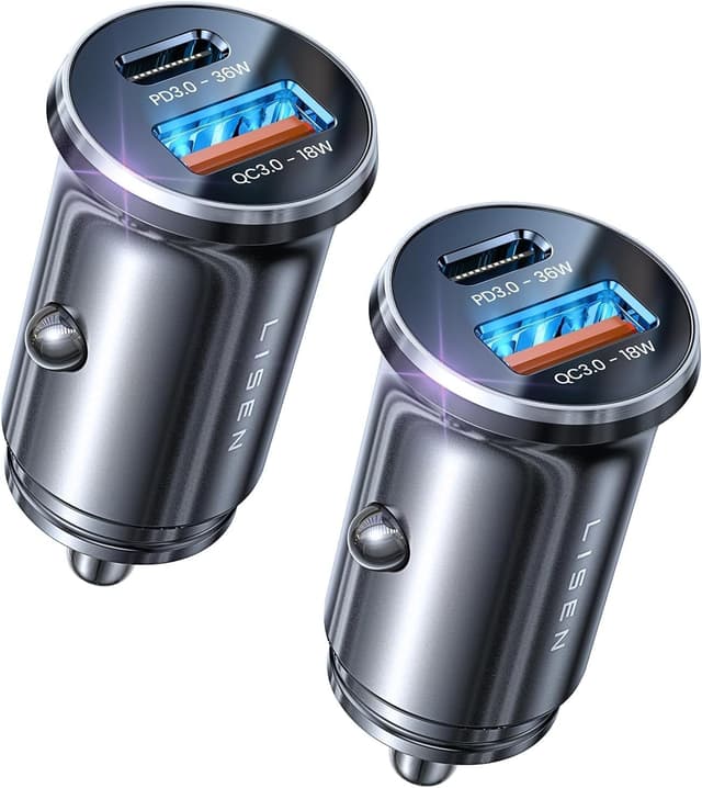 Detalle de LISEN Cargador Coche 54W 2 Pack