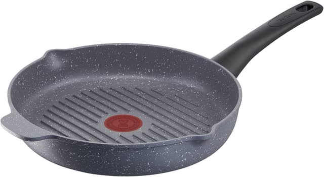 Detalle de Tefal Poêle grill 26 cm pour induction Natural On E2444074 – revêtement antiadhésif Minéralia+ avec Thermo-Signal