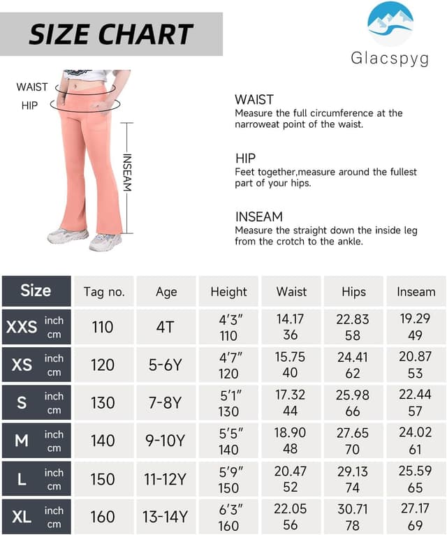 Detalle 1 de Leggings évasés Glacspyg fille avec poches et taille en V