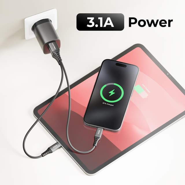 Thumbnail 6 de deleyCON 3x cavi USB-A a USB-C da 0,5 m + 1 m + 2 m, fino a 3,1 A e 15 W (USB 2.0, 480 Mbit/s)