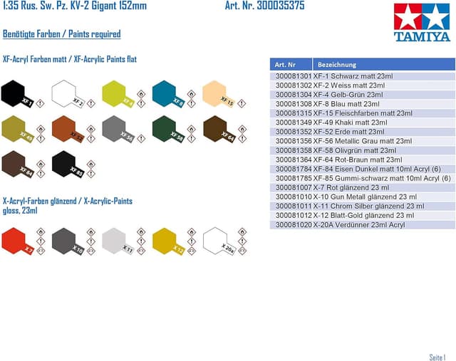Detalle de Tamiya 35375 – Maquette 1:35 du KV-2 « Gigant » (152 mm) en kit plastique
